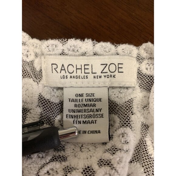 Rachel Zoe O/S White Cotton Lace Sheer Embroidered Boho Top Blouse Floral - Picture 4 of 8